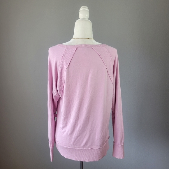 JOY LAB // super soft rayon blend pink long sleeve raglan relaxed fit top - Picture 6 of 7
